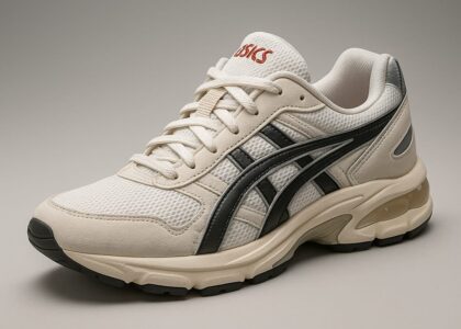 ASICS Gel-Kayano 31 running shoes in black and white colorway, designed for stability and comfort