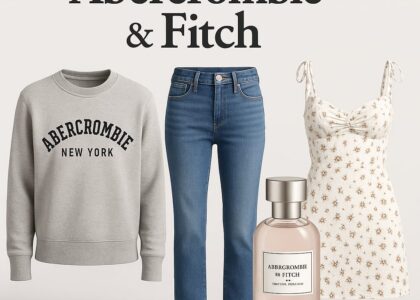 Modern Abercrombie & Fitch fashion lineup showcasing neutral-toned outfits and inclusive models