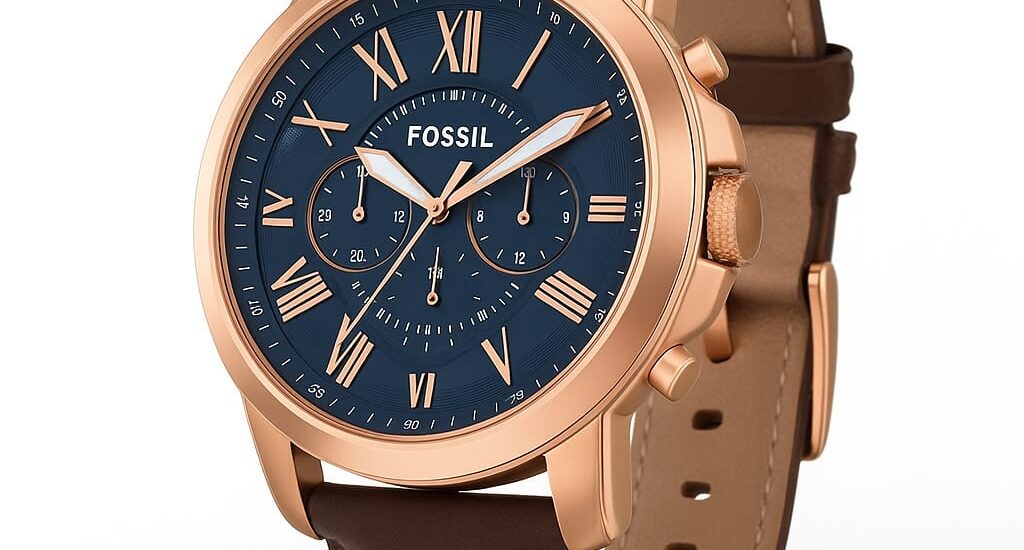 “Elegant Fossil Watch on wrist with leather strap – timeless elegance in Pakistan”