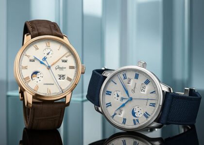 “Close-up view of a Glashütte Original Watch showcasing handcrafted movement”