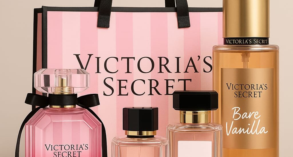 Model wearing Victoria’s Secret Very Sexy lingerie set, striking a confident pose