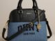 “DKNY bag displayed under soft lighting on a modern stage – showcasing minimalist elegance and urban luxury.”