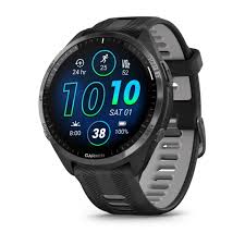 Garmin sports watch showing GPS map and fitness tracking stats