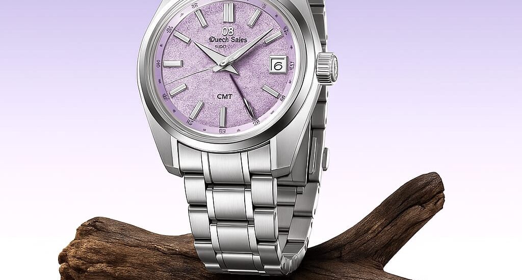 Grand Seiko Snowflake SBGA211 with textured white dial and titanium case