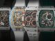 Close-up of a Richard Mille watch showcasing skeleton dial and futuristic design