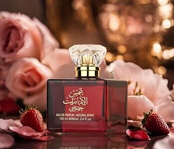 Khususi perfume on a wooden table with warm lighting