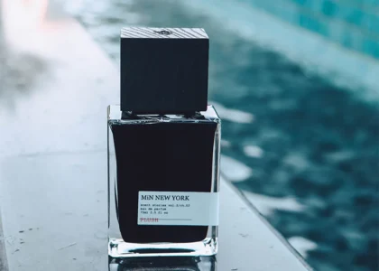 Luxury Min New York fragrance collection displayed on a table
