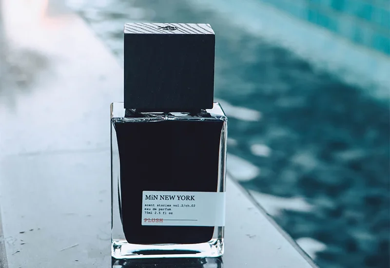 Luxury Min New York fragrance collection displayed on a table
