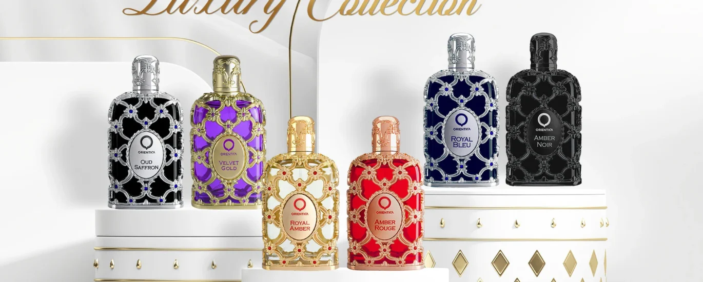 “Collection of Orientica perfumes displayed elegantly”