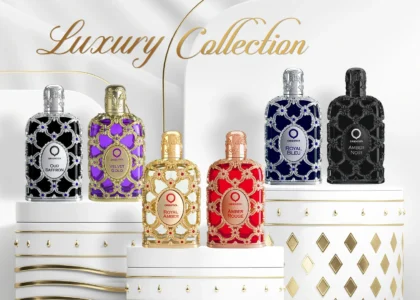 “Collection of Orientica perfumes displayed elegantly”