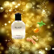 Image of Parfum Blaze bottle glowing with fiery tones